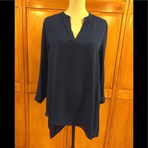 Blouse asymmetrical royal blue